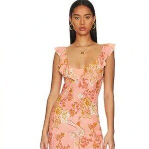 NWT Free People Remind Me Maxi Slip Coral Combo Size Medium